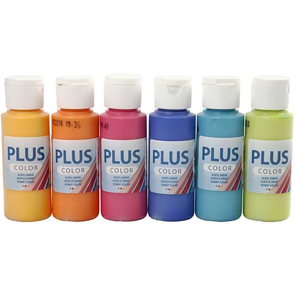 Plus Color- askartelumaali, värikäs, 6x60 ml/ 1 pkk