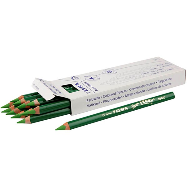 Lyra Super Ferby 1 värikynät, vaaleanvihreä, Pit. 18 cm, kärki 6.25 mm, 12 kpl/ 1 pkk