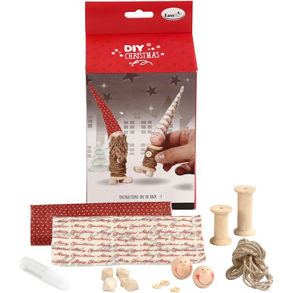 DIY-askartelupakkaus, kork. 14+15 cm, , lankarullatontut, 1set