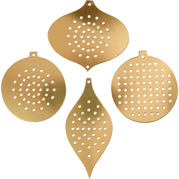 Ompelukartonki, metallic kulta, Kork. 8,5-12 cm, aukon koko 3 mm, 8 kpl/ 1 pkk