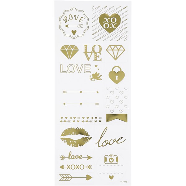 Tarrat, kulta, love, 10x24 cm, 1 ark