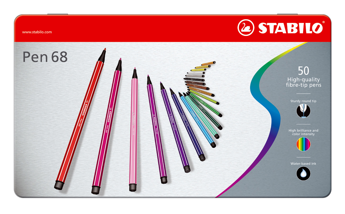 Stabilo - Pen 68 - Metal box of 50 Colours
