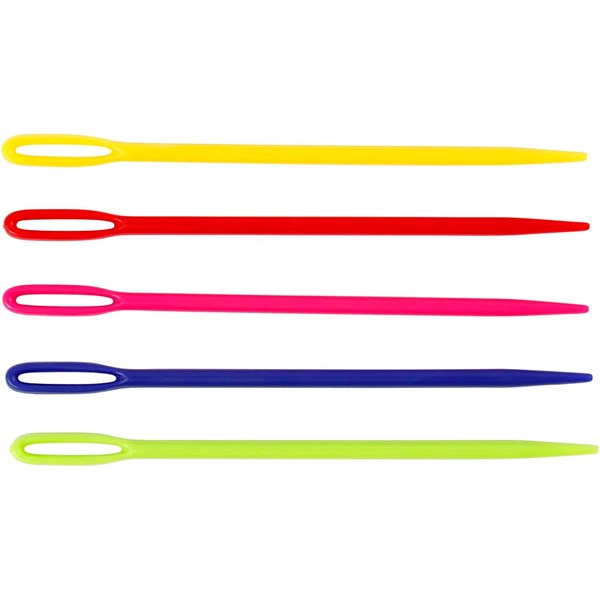 Muovineulat, värilajitelma, Pit. 7 cm, 50 kpl/ 1 pkk