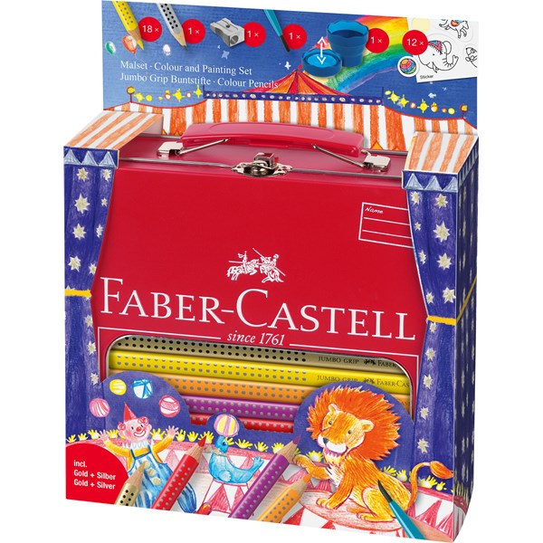 Grip Color -värikynät Metallinen lahjapakkaus 18 kpl Faber-Castell