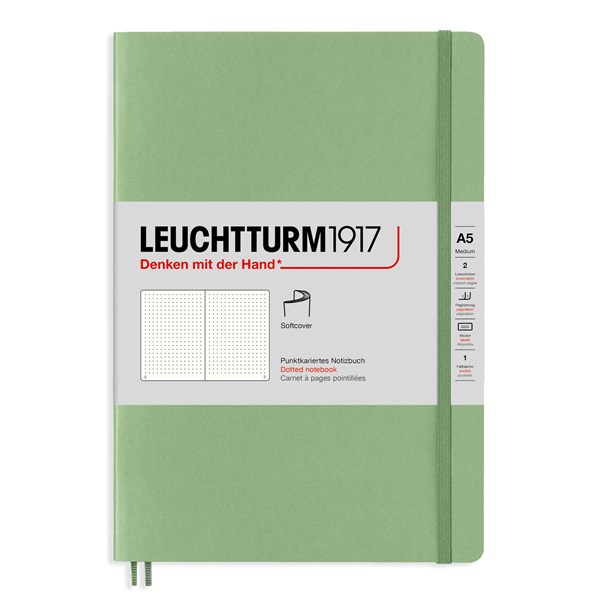 Muistikirja A5 Soft Sage 121 p. Dotted Leuchtturm2001