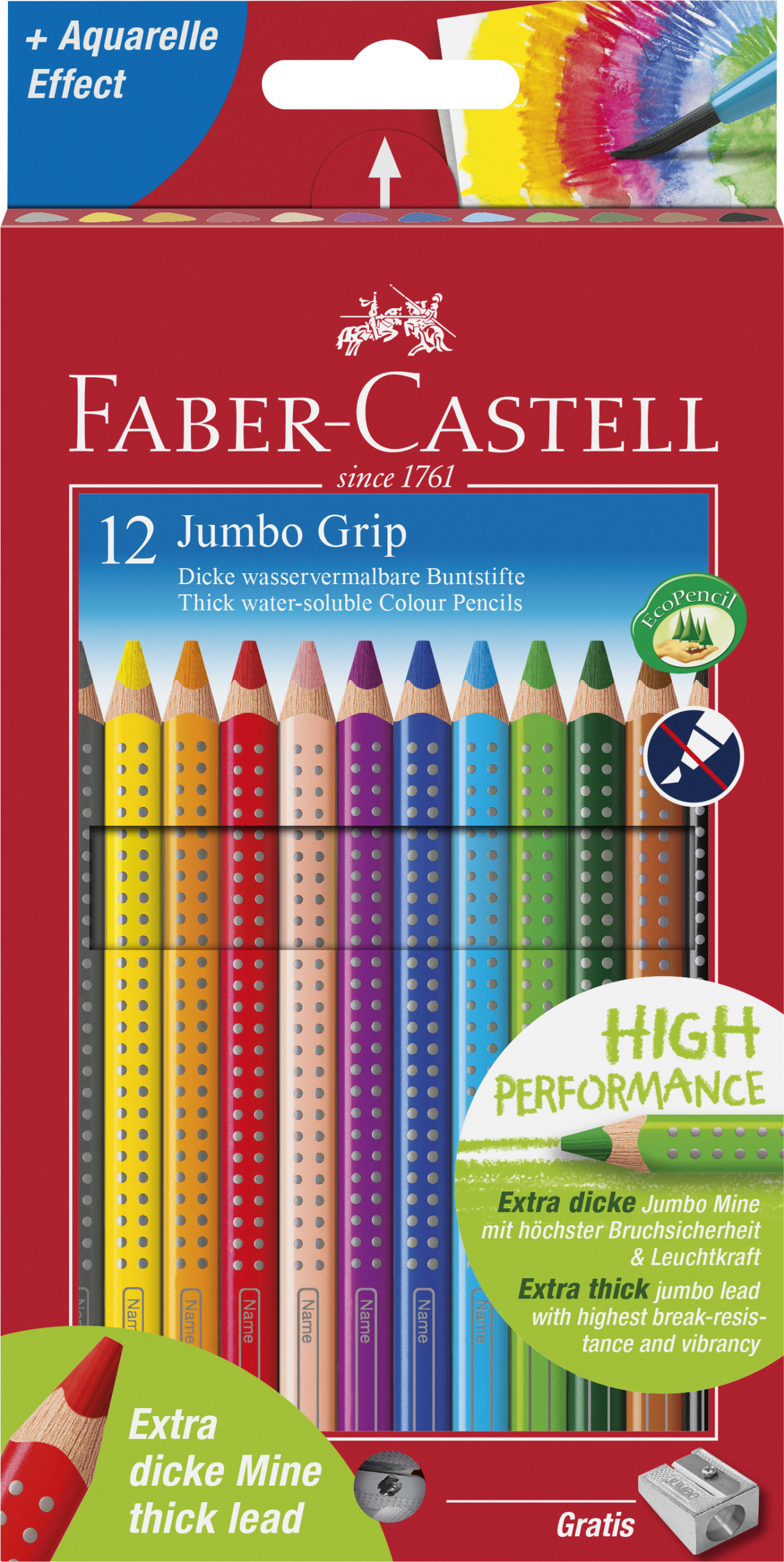 Faber-Castell - Coloured Pencil Jumbo Grip 12 pcs (110912)