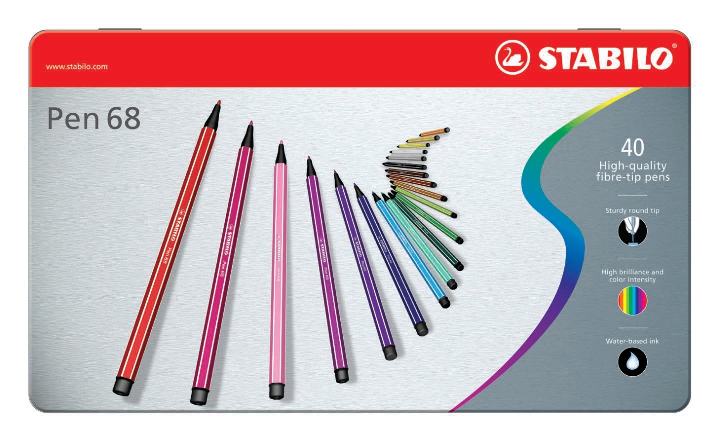 Stabilo - Pen 68 - Metal box of 40 Colours