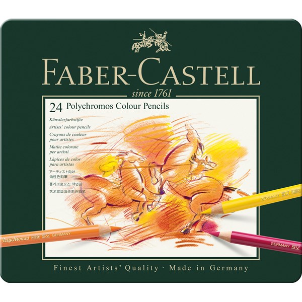 Värikynät Polychromos peltirasiassa 24 kpl Faber-Castell