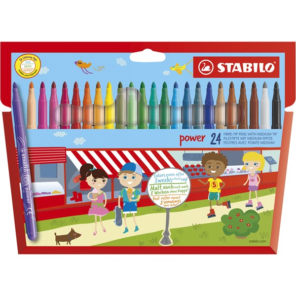 STABILO Power Fiber Piirtokynä 24 kpl Monivärinen