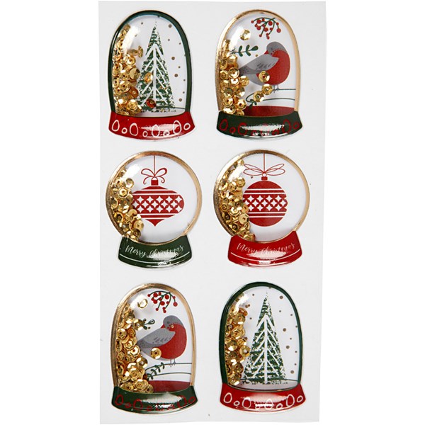 Ravistustarrat, kulta, lintu, puu ja joulupallot, koko 49x32+45x36 mm, 6 kpl/ 1 pkk