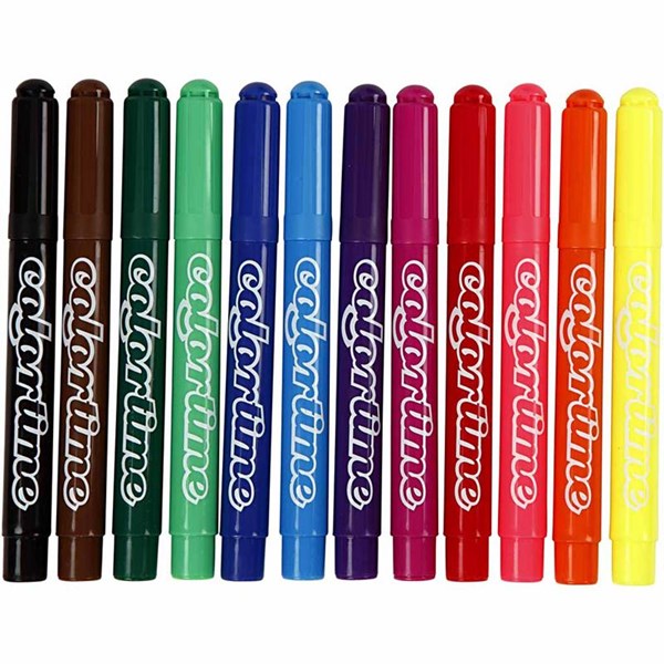 Colortime-tussit, perusvärilajitelma, paksuus 5 mm, 12 kpl/ 1 pkk