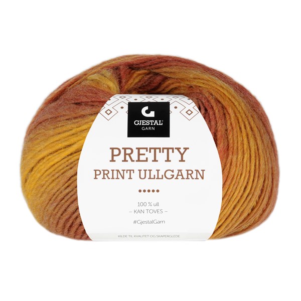 Gjestal Pretty Print Ullgarn, 100g