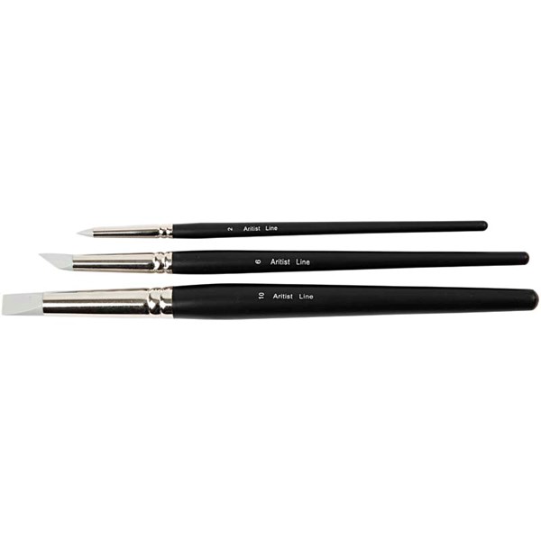 Artist Line-siveltimet, koko 2+6+10 mm, 3 kpl/ 1 pkk