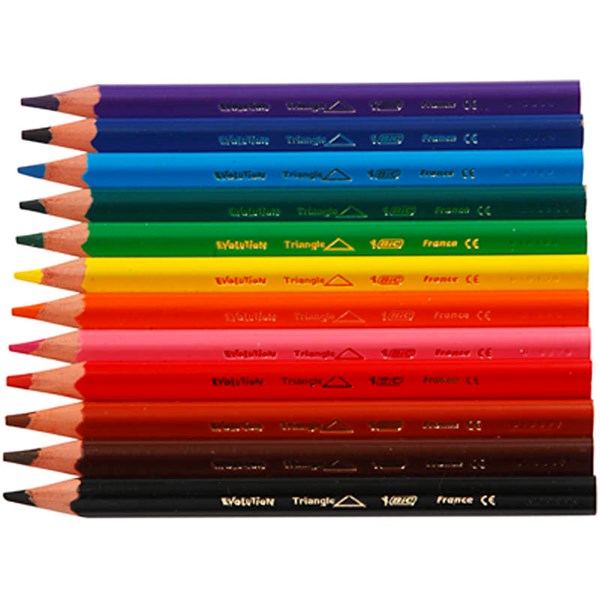 Evolution-värikynät, värilajitelma, Pit. 14 cm, kärki 5 mm, 12 kpl/ 1 pkk
