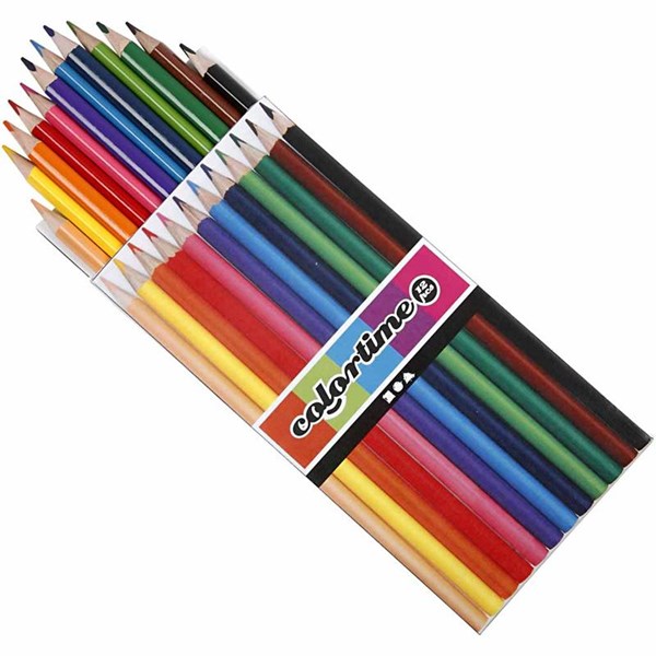 Colortime-värikynät, värilajitelma, Pit. 17,45 cm, kärki 3 mm, 12 kpl/ 1 pkk