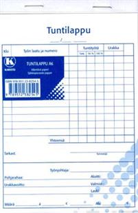 Tuntilappu A5 (10 kpl/pkt, 40 lehteä/nide, jäljentävä paperi)