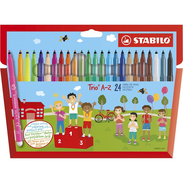 STABILO Trio A-Z Fiber Piirtokynä 24 kpl Monivärinen