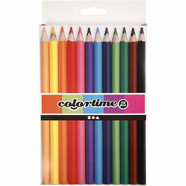 Colortime-värikynät, värilajitelma, Pit. 17,45 cm, kärki 5 mm, JUMBO, 12 kpl/ 1 pkk