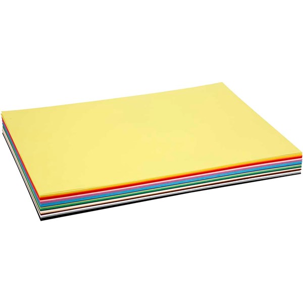 Värillinen kartonki, A2 420x600 mm, 180 g, värilajitelma, 20laj