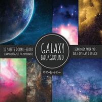 Galaxy Background Scrapbook Paper Pad 8x8 Scrapbooking Kit for Papercrafts, Cardmaking, DIY Crafts, Space Pattern Design, Multicolor