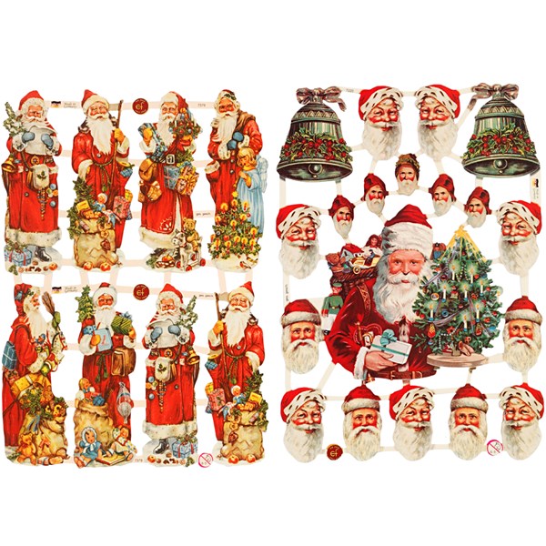Kiiltokuvat, Joulupukki ja lahjat, 16,5x23,5 cm, 2 ark/ 1 pkk