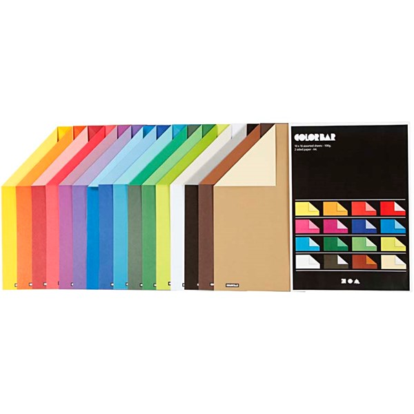 Color Bar-paperilajitelma, värilajitelma, A4, 210x297 mm, 100 g, 16x100 ark/ 1 pkk
