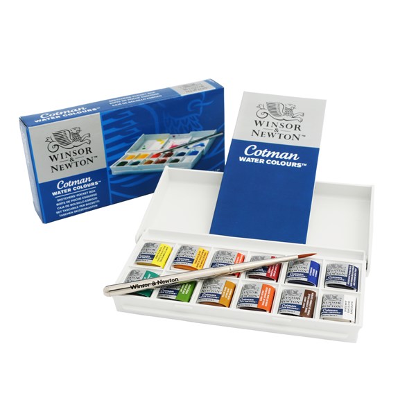 Akvarellivärit Cotman Taskurasia 12 1/2-värinappia Winsor & Newton