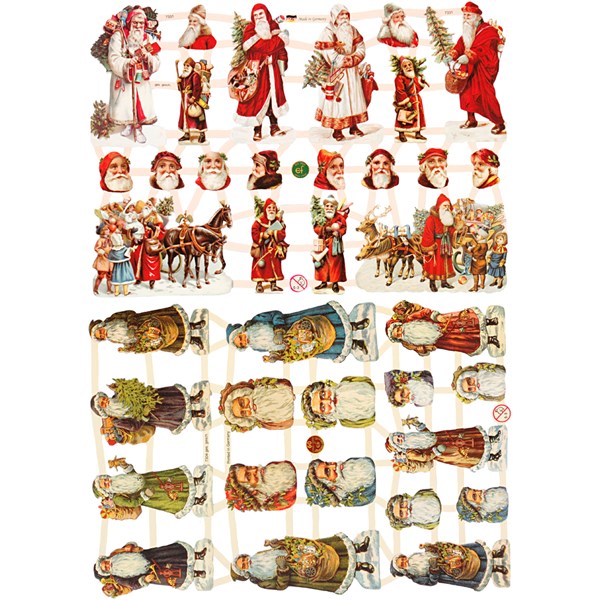 Kiiltokuvat, Joulupukit, 16,5x23,5 cm, 2 ark/ 1 pkk
